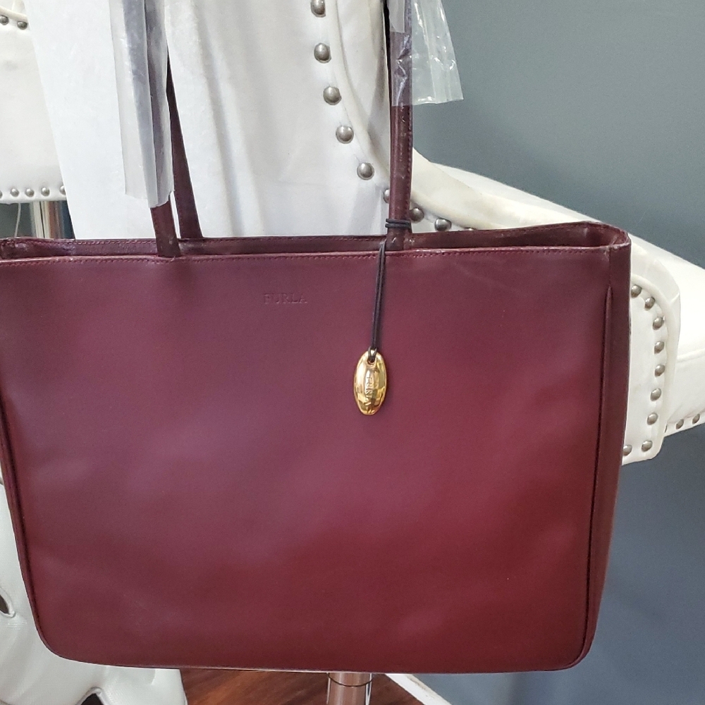 Nwot Furla Deep Burgundy Tote Bag - Picture 13 of 14